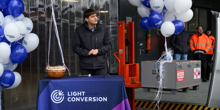 Dr. Martynas Barkauskas, CEO of LIGHT CONVERSION during the 2000th PHAROS celebration.