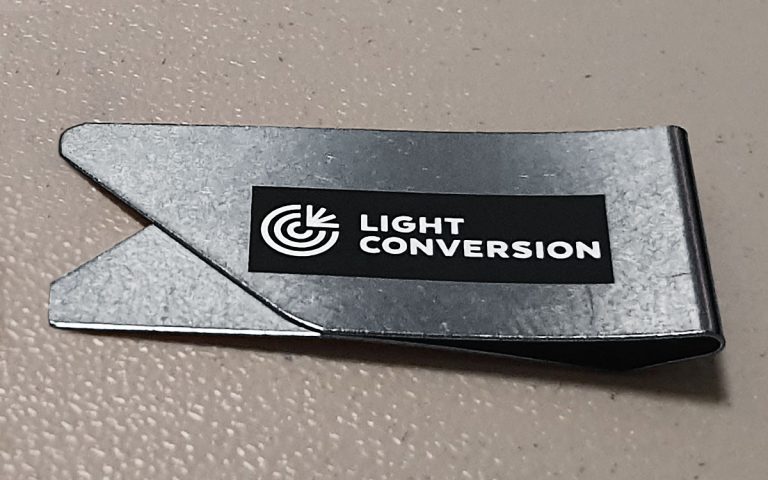 High contrast marking on stainless steel clips