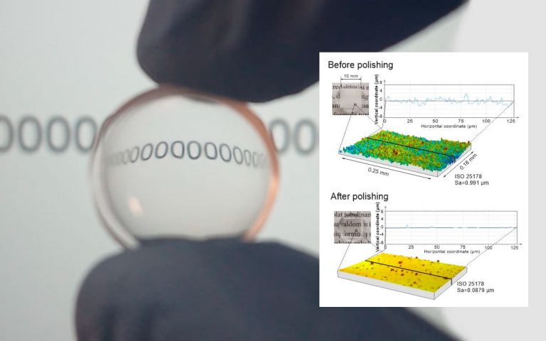 Polished curved surface and surface roughness measurements